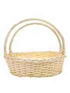 УЦЕНКА Набор 3 шт. корзин плетеных 47×39×14 40×32×15 33×25×13 см, ПЛЕТ ручка h=26/23/20 см белый 99048 10985381