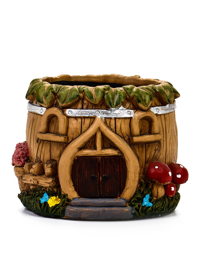 Декоративный горшок для цветов «Домик», 350 мл, 10×10×8 см, керамический, Greengo - Фото 1