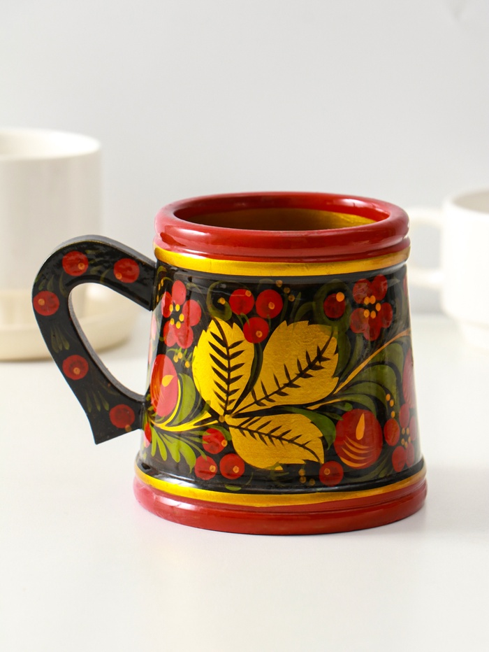 Кружка пивная, хохлома,10*9 см - Фото 1