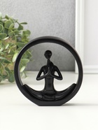 Фигурка полистоун «Девушка медитирует», чёрный, 2.5×12.2×12.3 см - фото 68182046