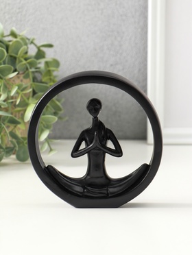 Фигурка полистоун «Девушка медитирует», чёрный, 2.5×12.2×12.3 см