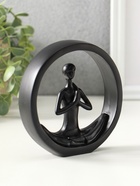 Фигурка полистоун «Девушка медитирует», чёрный, 2.5×12.2×12.3 см - фото 68182047