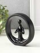 Фигурка полистоун «Девушка медитирует», чёрный, 2.5×12.2×12.3 см - фото 68182049