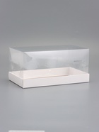 Кондитерская коробка под рулет, белая, с прозрачной крышкой, 25?15?12 см (комплект 2 шт) - фото 68182123