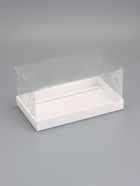 Кондитерская коробка под рулет, белая, с прозрачной крышкой, 25?15?12 см (комплект 2 шт) - фото 68182124