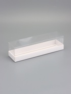 Кондитерская коробка под рулет, белая, с прозрачной крышкой, 30?8?8 см (комплект 2 шт) - фото 68182126