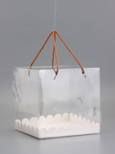 Кондитерская коробка под рулет, белая, с ручками, 20×20×20 см