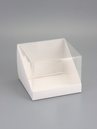 Коробка под бенто-торт, белая, с прозрачной крышкой, 18?18?14 см (комплект 2 шт) - фото 68182133