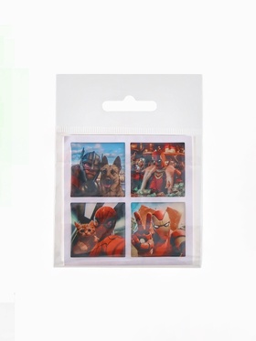 Объемные 3D стикеры на телефон «Котики - супергерои», 4 шт., 3×3 см