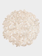 Набор салфеток сервировочных на стол Доляна «Листья», d=38 см, 4 шт., ПВХ, золотистый - Фото 2