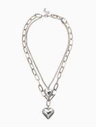 Кулон на цепочке «Сердечки», 2 яруса, цвет серебро - Фото 1