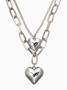 Кулон на цепочке «Сердечки», 2 яруса, цвет серебро - Фото 3