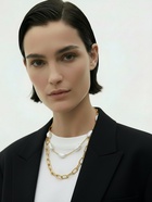 Колье на цепочке «Жемчуг Барокко», 2 яруса, белое в золоте - Фото 2