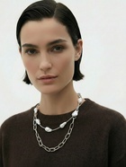 Кулон на цепочке «Жемчуг Борокко», 2 яруса, белое в серебре - фото 68182228