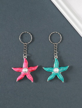 Брелок для ключей на кольце «Морская звезда с жемчужиной», металл под золото, эмаль, 5.5×5.1×1.5 см, МИКС  (артикул 10933709)  большой выбор товаров оптом и в розницу по низким ценам с доставкой