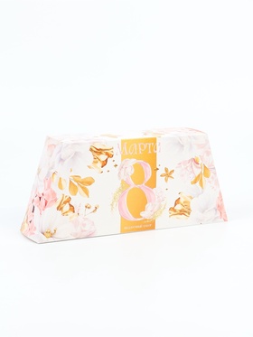 Подарочный набор гифтбокс «8 марта»: шоколад, монпансье, крем для рук, чай, косметичка