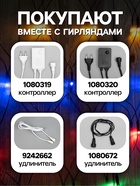 Гирлянда «Сеть» 2×1.5 м, IP44, УМС, тёмная нить, 192 LED, свечение мульти, 220 В - Фото 3