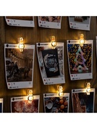 УЦЕНКА Гирлянда «Нить» 2 м, роса, с насадками «Прищепки-пингвин», IP20, серебристая нить, 20 LED, от батареек ААх2, свечение тёплое белое - Фото 4