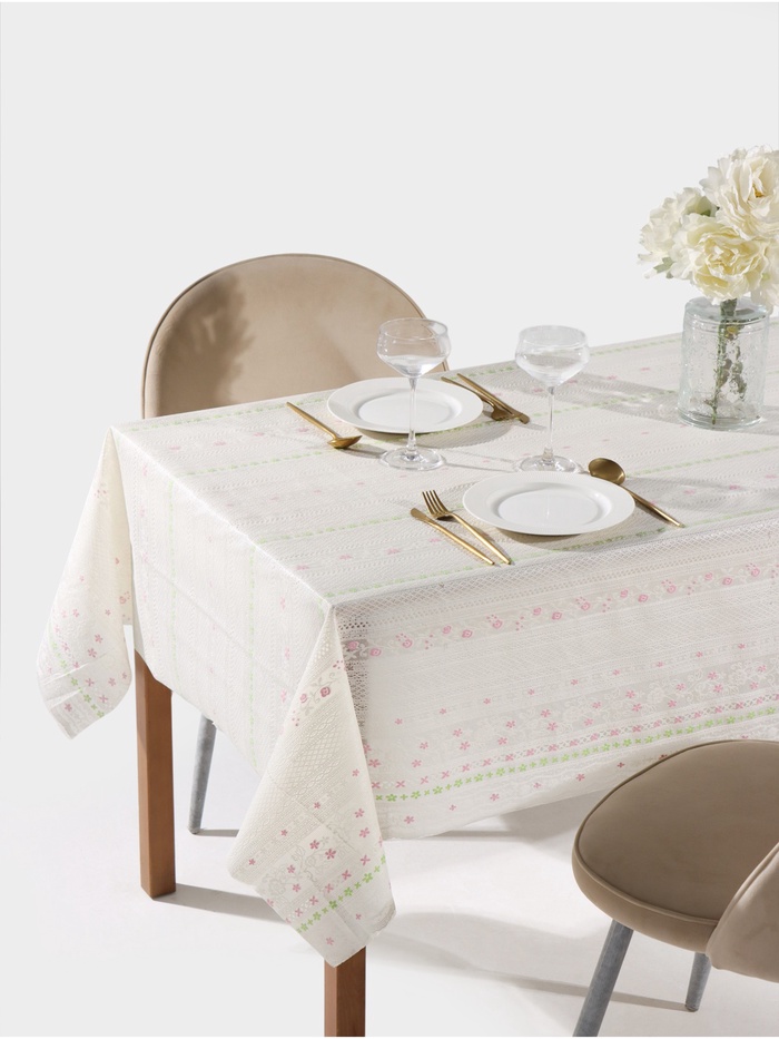 Клеёнка на стол ажурная Lace «Плетение роз», ширина 137 см, рулон 20 метров, толщина 0.3 мм - Фото 1