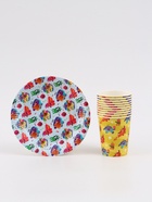 Набор одноразовой бумажной посуды, 20 предметов: 10 стаканов, 10 тарелок, Ум и Хрум 10944651