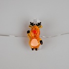 УЦЕНКА Гирлянда «Нить» 2 м, роса, с насадками «Прищепки-оленёнок», IP20, серебристая нить, 20 LED, от батареек ААх2, свечение тёплое белое - Фото 3