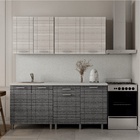 УЦЕНКА Кухонный гарнитур Бомбей, 1800×600, Белый/Сандал белый, Сандал серый/Антарес 10985529