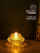 Светодиодная свеча LED - ночник RISALUX «В чаше», от батареек 3×LR1130, прозрачный, 6×6×4 см - Фото 2