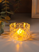 Светодиодная свеча LED - ночник RISALUX «В сердце», от батареек 3×LR1130, прозрачный, 6.7×6.5×3.8 см - Фото 1