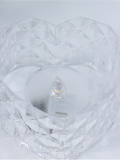 Светодиодная свеча LED - ночник RISALUX «В сердце», от батареек 3×LR1130, прозрачный, 6.7×6.5×3.8 см