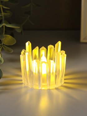 Светодиодная свеча LED - ночник RISALUX «Снежная королева», от батареек 3?LR1130, прозрачный, 5.5?5.5?5 см (комплект 2 шт)