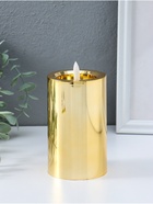 Светодиодная свеча LED - ночник RISALUX «Столбик. Глянец», от батареек 3×АА, золото, мерцающая, 7.5×7.5×12 см - Фото 6