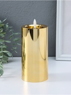 Светодиодная свеча LED - ночник RISALUX «Столбик. Глянец», от батареек 3×АА, золото, мерцающая 7.5×7.5×17 см 10916225