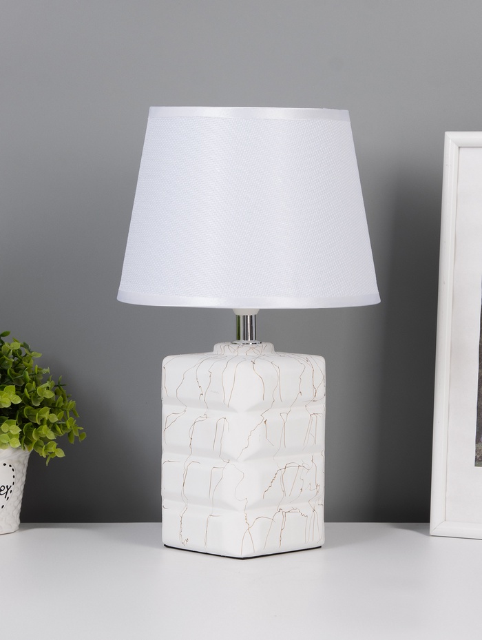 Лампа настольная RISALUX «Луминель» E14, 1×40 Вт, белая - Фото 1