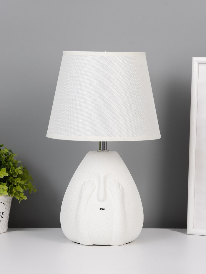 Лампа настольная RISALUX «Тики», E14, 1×40 Вт, белая - Фото 1