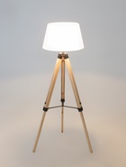 Торшер напольный «Эко», Е27, 40 Вт, бежевый-белый, тренога, 45×45×150 см - Фото 2