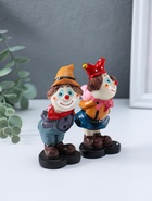 Набор фигурок полистоун «Клоуны - признание в любви», 2 шт., 5.2×5×11.5 см - фото 68976255