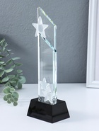 Стела наградная, фигура стекло «Звездопад», подставка h=4 см, ширина 6 см и 8 см, 6×8×22.5 см - Фото 3