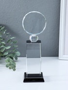 Стела наградная, фигура стекло «Медаль», медаль d=8 см, площадка 5.5×11.8 см, 7×8×24 см  (артикул 10955963)  большой выбор товаров оптом и в розницу по низким ценам с доставкой