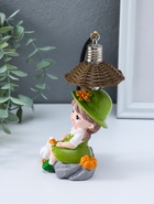 Фигурка светящаяся «Малышка в шляпке, с гусём», полистоун, зелёный, 3×AG3, 5.5×7×17 см - фото 68182545
