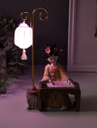 Фигурка светящаяся «Девочка в кимоно занимается каллиграфией», полистоун, 3×AG3, 6.8×11.5×21 см - фото 68182548