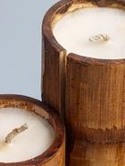 УЦЕНКА Свеча в бамбуке тройная, 14×15×30 см, 100 мл, цв. бежевый - Фото 3