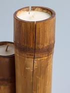 УЦЕНКА Свеча в бамбуке тройная, 14×15×30 см, 100 мл, цв. бежевый - Фото 6