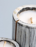 УЦЕНКА Свеча в бамбуке тройная, 15×13×30 см, 100 мл, цв. серый - Фото 3