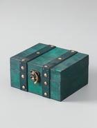 УЦЕНКА Шкатулка дерево сундучок «Алиенора» с заклёпками, плоская, зелёный 15×11.5×7.5 см 10985551