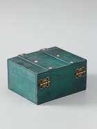 УЦЕНКА Шкатулка дерево сундучок «Алиенора» с заклёпками, плоская, зелёный 15×11.5×7.5 см 10985551