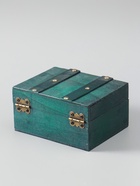 УЦЕНКА Шкатулка дерево сундучок «Алиенора» с заклёпками, плоская, зелёный 15×11.5×7.5 см 10985551