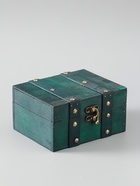 УЦЕНКА Шкатулка дерево сундучок «Алиенора» с заклёпками, плоская, зелёный 15×11.5×7.5 см 10985551