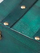 УЦЕНКА Шкатулка дерево сундучок «Алиенора» с заклёпками, плоская, зелёный 15×11.5×7.5 см 10985551