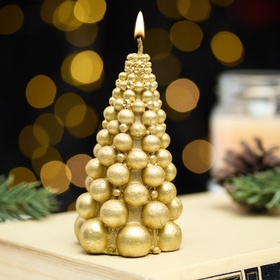 {{photo.Alt || photo.Description || 'УЦЕНКА Свеча «Ёлка из шаров» 50×100 мм, лак, золотой'}}