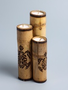 УЦЕНКА Свеча в бамбуке тройная «Экзотика» 13×15×30 см, 100 мл, цв. бежевый - Фото 2